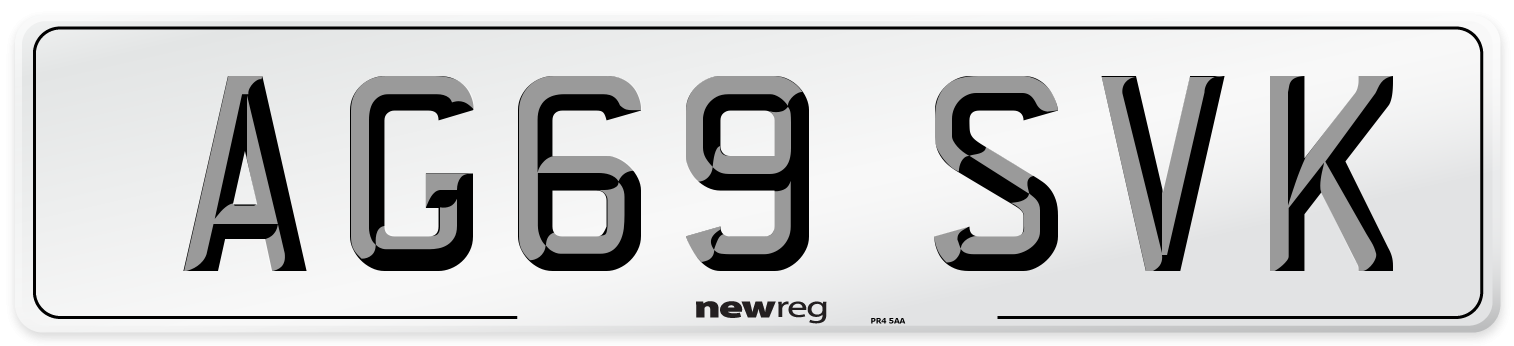 AG69 SVK Number Plate from New Reg